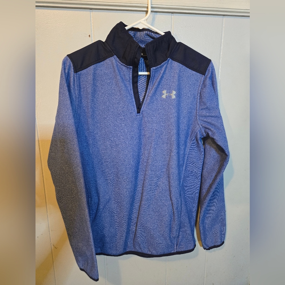 Under Armour Quarter-Zip Swratshirt Long Sleeve Blue Jacket Youth XL